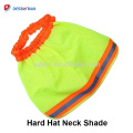 Hi-Vis Lime Polyester Mesh Hard Hat Neck Shade , Helmet Sun Shield With Reflective Stripe High Visibility Safety